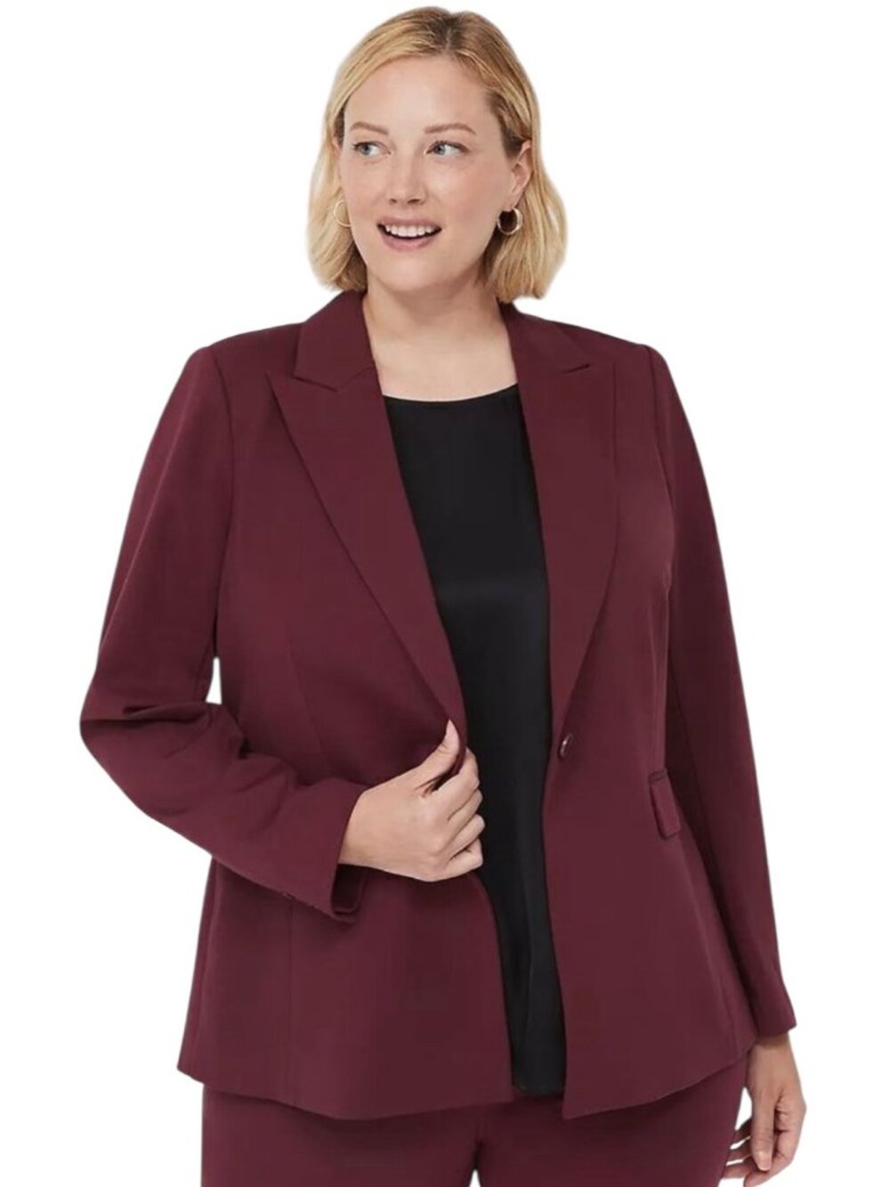 Lane Bryant burgundy red one button suit blazer size 24W NWT